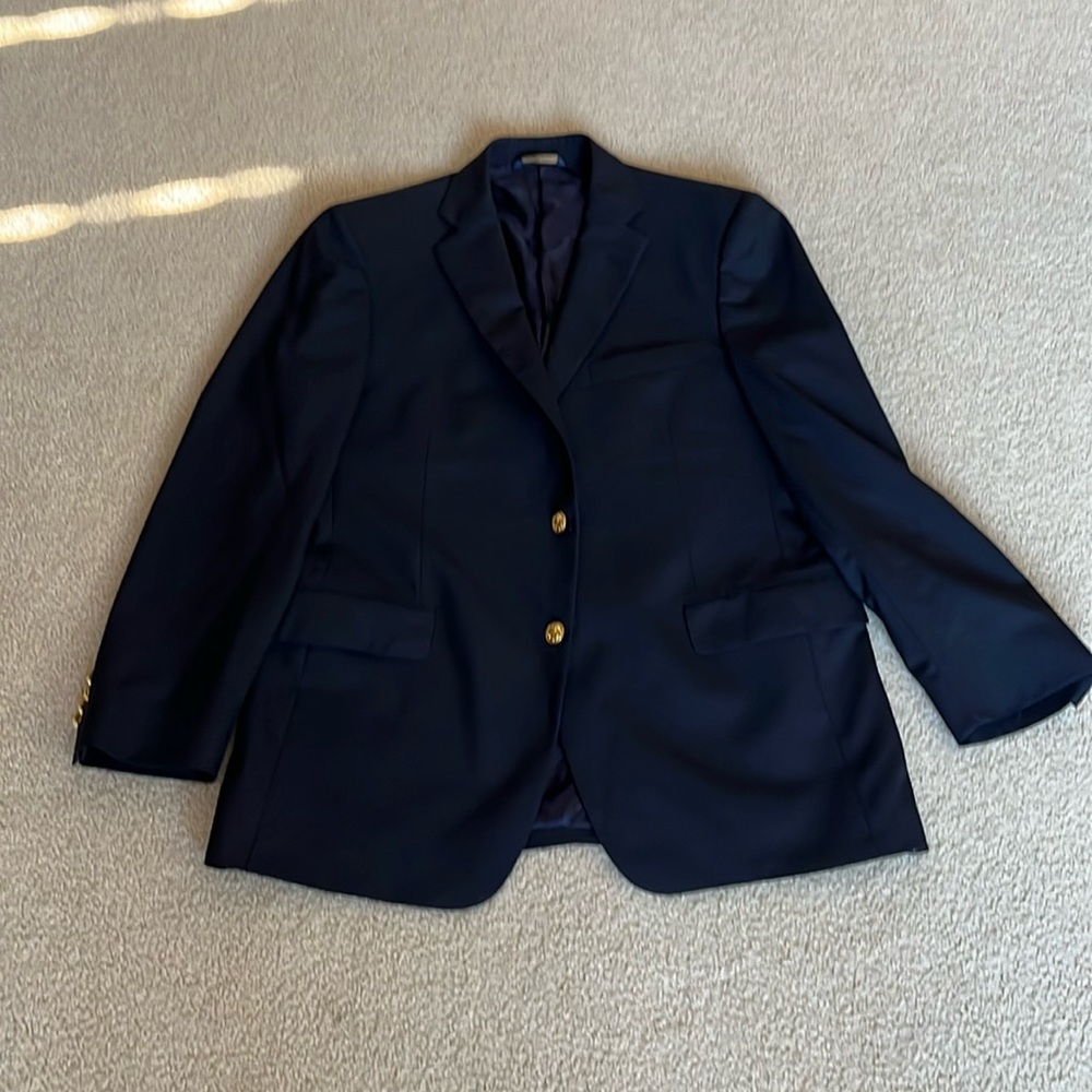Brooks Brothers navy sports coat, 1818 Madison style, size 41R.